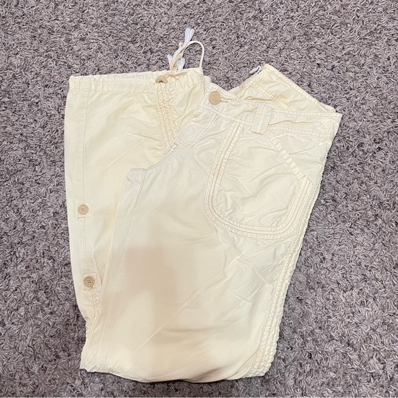 Y2K Abercrombie & Fitch Yellow‎ Low Rise Cargo Pants Paratrooper Parachute Sz 8 - Picture 4 of 16